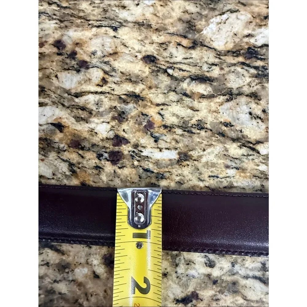 Coach Brown Leather Belt Brass Buckle Classic Size L Costa Rica Made Vintage